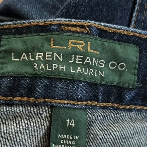 Lauren Ralph Lauren Stretch Blue Denim High Waisted Bootcut Jeans Size 14 - Picture 11 of 14